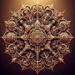 Poster - Musical Mandala An intricate illustration of a mandala reflectin