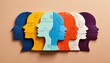 © MDMAJARUL - Colorful puzzle pieces representing diverse human profiles and connections in a vibrant, abstract style on a soft beige background, symbolizing unity and collaboration