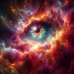 Poster - Nebula Portrait A portrait of a celestial body rendered in the c