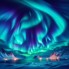 Poster - northern lights vibrant auroras dancing across the arctic sky