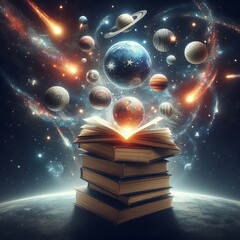 Poster - Pages transform into celestial objects