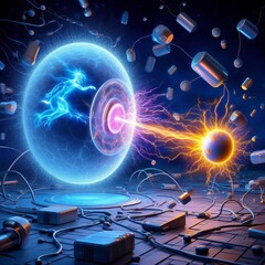 Poster - photon and electron interaction photon knocking an electron loos
