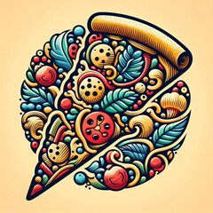 Poster - Pizza slice Simple slice slice abstract pizza slice