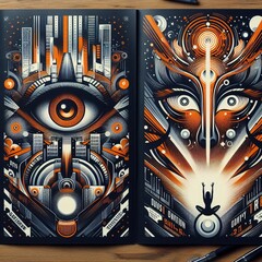 Poster - Playbill with striking graphic elements