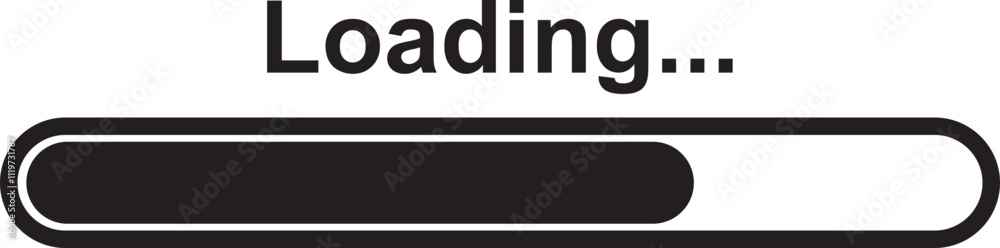 Loading bar icon. Loading bar progress icon, load sign vector ...
