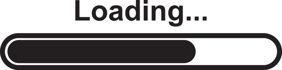 Loading bar icon. Loading bar progress icon, load sign vector illustration isolated on transparent backgrounds. System software update and upgrade concept load sign. Download progress icon.