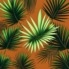 Poster -  palm tree leaves