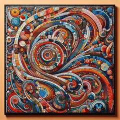 Poster - rectangle mosaic a colorful mosaic artwork composed of small rec