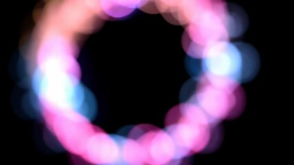 Poster - Vibrant Circular Light Patterns with Colorful Bokeh Effects on Dark Background