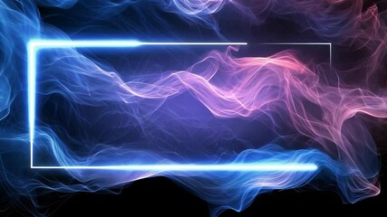 Poster - Abstract Colorful Smoke Frame Design with Dynamic Swirls and Soft Edges