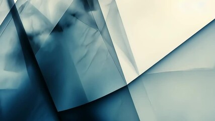 Poster - Abstract Geometric Shapes in Blue Tones with Smoky Textures and Layered Details