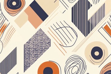 Poster - Pattern of circles and lines on a white background, perfect for design and illustration purposes