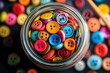 © JBMotillon - A Collection of Colorful Buttons in a Jar