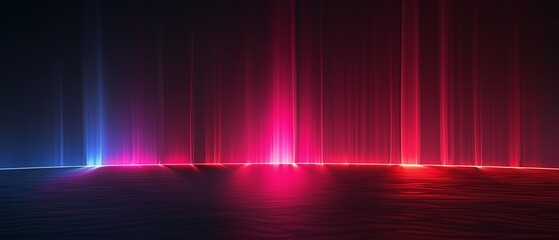 Poster - Dark blue background with red and blue lines that are in the water. The red and blue lines are creating a sense of depth and movement in the image