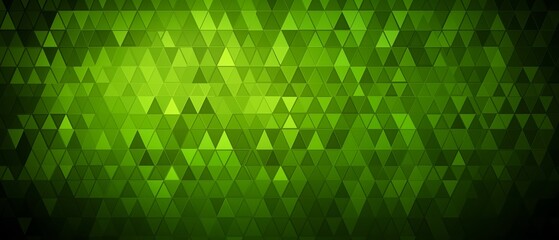 Vibrant green background with a pattern of triangles is displayed. The triangles are of various sizes and are scattered throughout the image, creating a dynamic and eye-catching design