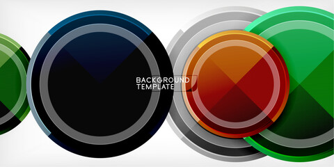 Fototapete - Minimal geometric abstract background. Circle triangle design