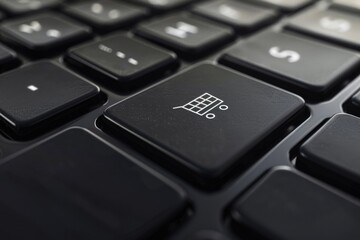 Poster - A detailed view of a computer keyboard showing the individual buttons and keys
