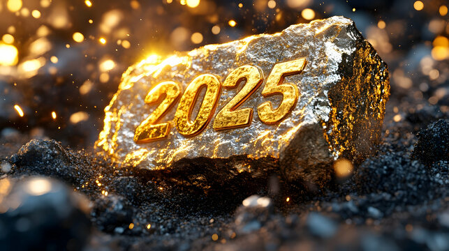 '2025'' gold for happy new year and holiday