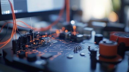 Poster - High-quality image of a computer motherboard components, ideal for technology and electronics-related projects