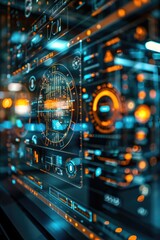 Poster - a close-up shot of a computer screen filled with bright lights