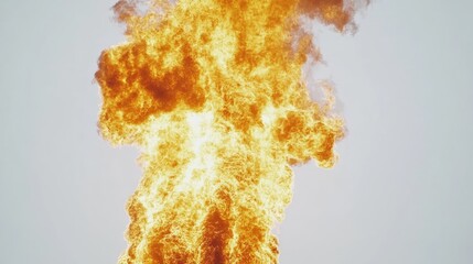 Aufkleber - Bright fiery flames on a clean white background capturing the intense energy and movement of fire in a striking visual display