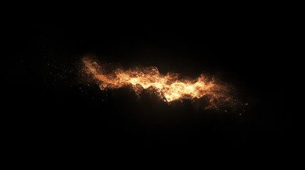 Aufkleber - Dynamic abstract fire flames on a solid black background creating a striking visual effect for design or artistic projects