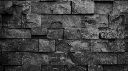 Poster - Textured black stone wall with a retro aesthetic ideal for backgrounds in design projects or creative applications