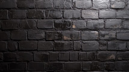 Poster - Dark textured brick wall background for interior design and artistic projects. Perfect for creating a moody ambiance in various settings.