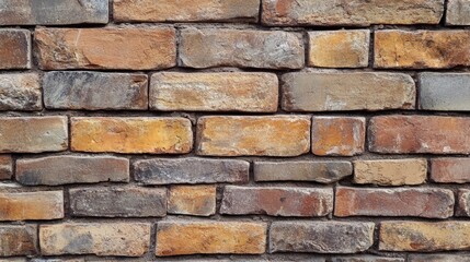 Poster - Textured brick wall with varied colors and sizes showcasing rustic architecture and building materials for design and construction projects.