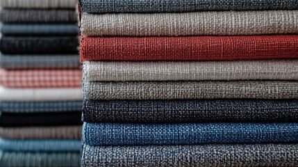 Poster - Diverse textile samples showcasing vibrant fabric textures ideal for upholstery and interior design applications
