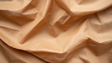 Poster - Natural crumpled kraft paper texture background for creative design projects with a soft aesthetic and unique visual appeal