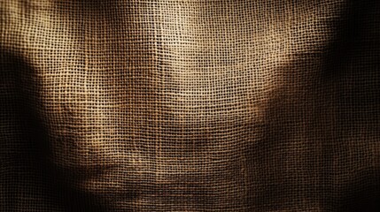 Poster - Brown woven fabric texture background with subtle variations and natural lighting for artistic and design applications.
