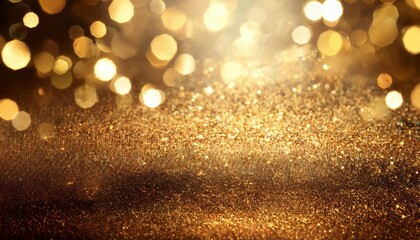 Wall Mural - beautiful sparkling abstract bokeh gold background