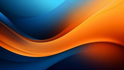 Wall Mural - abstract gradient background transitioning from deep blue to vibrant orange in a smooth flow