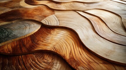 Poster - Elegant wood floor design featuring intricate patterns and textures of polished cut stumps highlighting natural beauty and craftsmanship.