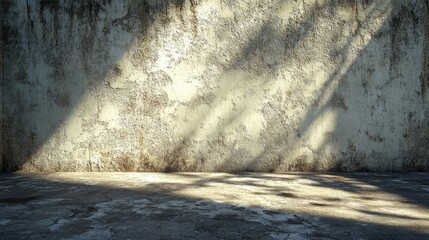 Poster - 3d textured wall with dramatic shadows and weathered details for background use
