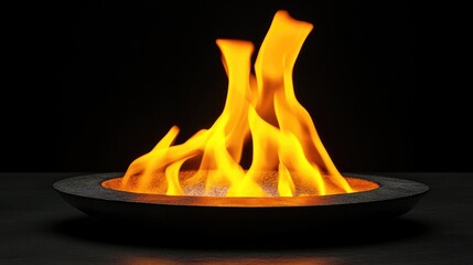Poster - vibrant flames dancing in a dark background creating a captivating and warm atmosphere for artistic 