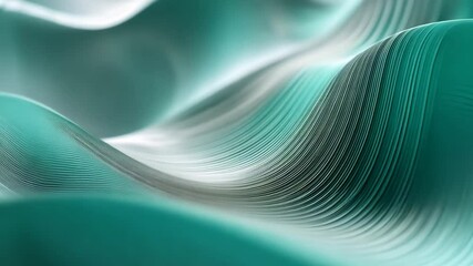 Poster - Abstract Swirling Patterns in Shades of Blue and Green with Smooth Metallic Texture