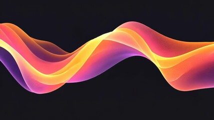 Poster - Abstract Colorful Wave Design with Smooth Transitions and Vibrant Gradients on Dark Background