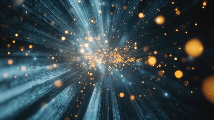 Poster - Dynamic Abstract Light Trails with Bokeh Effects Capturing Movement and Depth in a High Energy Background