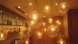 © RAKSIWAH - Warm Glow  Hanging Glass Globe Lights in Bar