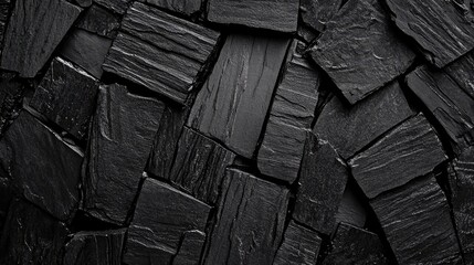 Poster - Black stone texture background for design and decoration purposes with a modern aesthetic and smooth surface appeal.