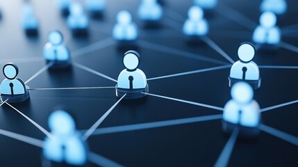 Poster - Abstract Network Concept with User Icons and Connecting Lines