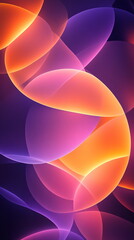 Fototapete - Glowing abstract shapes. Neon orange and purple overlapping circles. Soft illumination with depth and texture. Vertical element for festive party, seminar talks, social media post