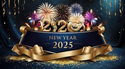 Wall Mural - happy new year 2025 ai generative