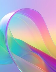 Poster - Flowing gradient transparent multilayer glass background, 3d rendering.