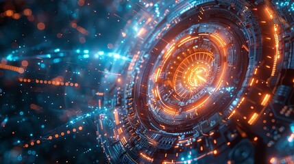 Poster - Future artificial intelligence technology concept, abstract circuit background.