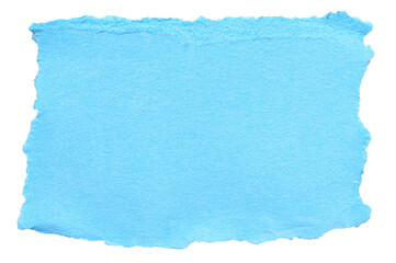 Poster - Light blue isolated cut out torn piece of blank paper note cardboard with texture and copy space for text, transparent png background design element