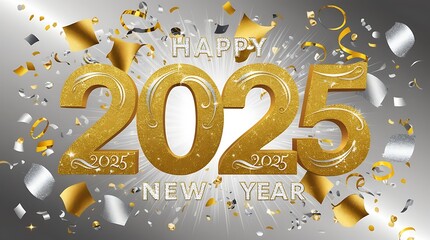 Wall Mural - abstract background with golden elements happy new year ai generative