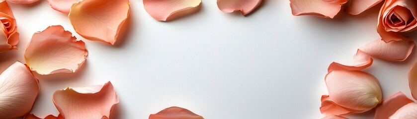 Poster - A thin border of rose petals framing the edges of a white backdrop with space for text in the center